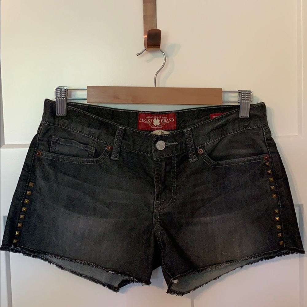 Black Denim Shorts w/ Studs